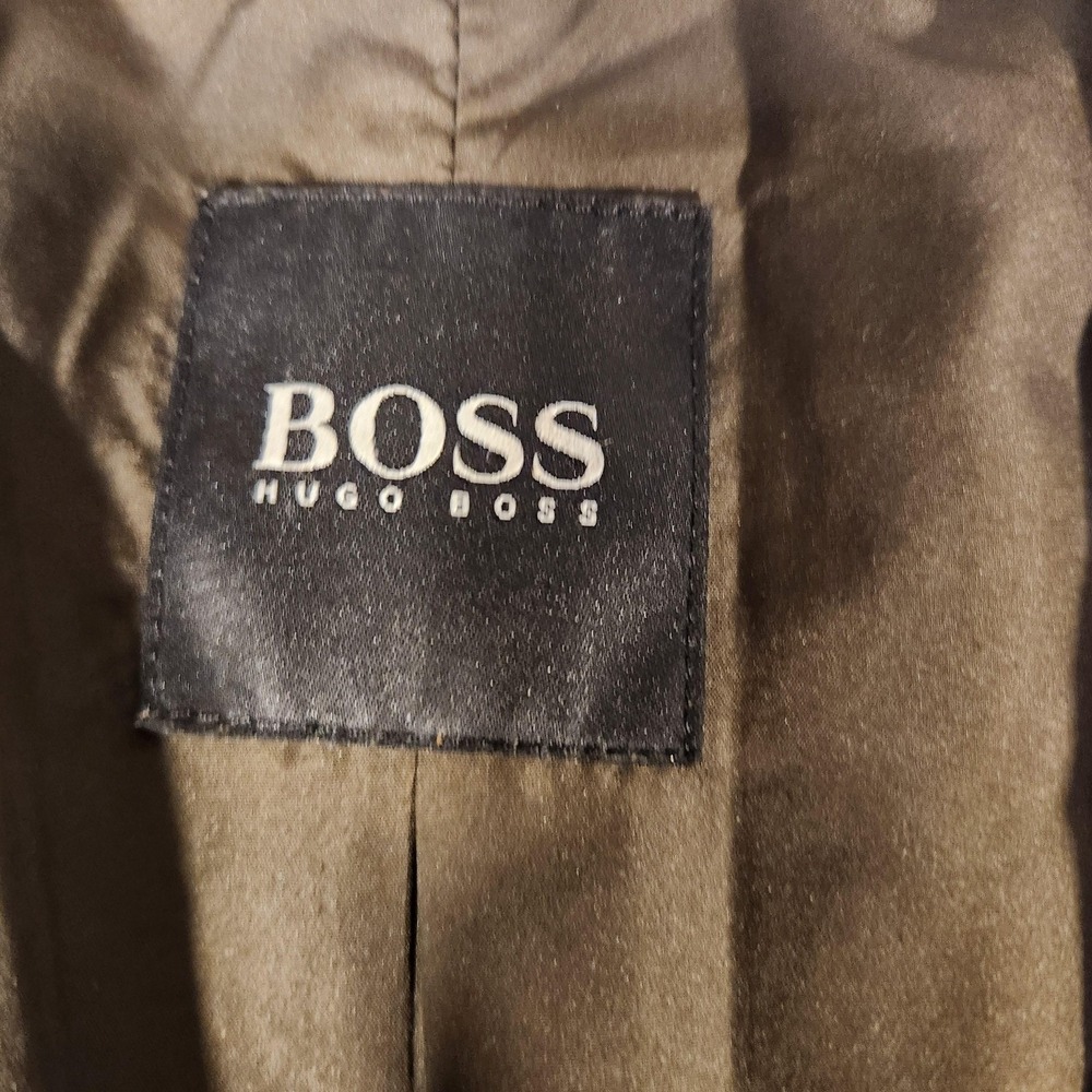 Vintage Hugo Boss Leather Jacket Mens 44R Brown Lambskin Blazer Coat Y2K 90's - Picture 3 of 13